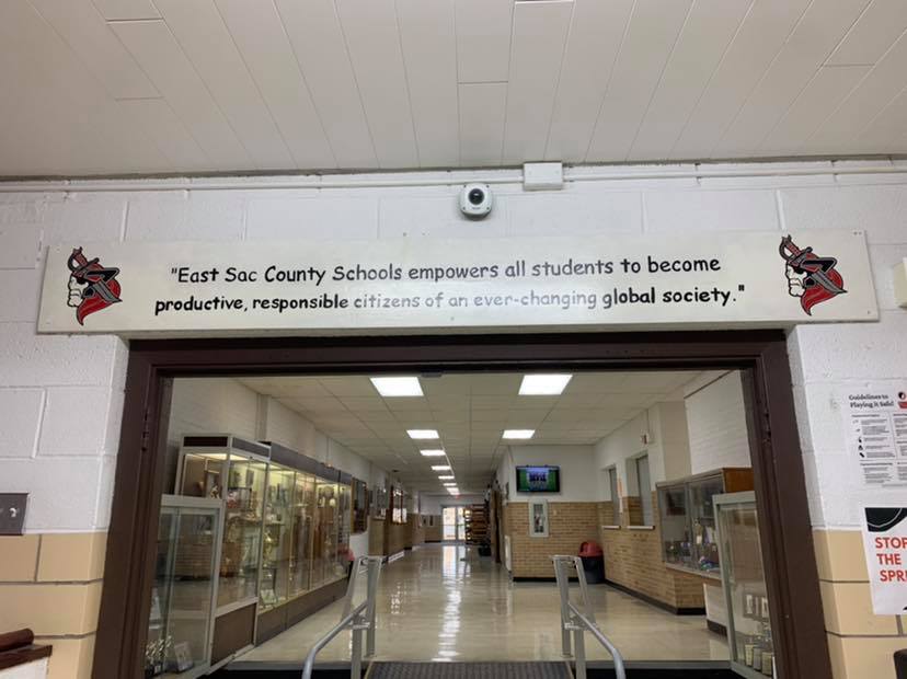 Hallway in East Sac High School