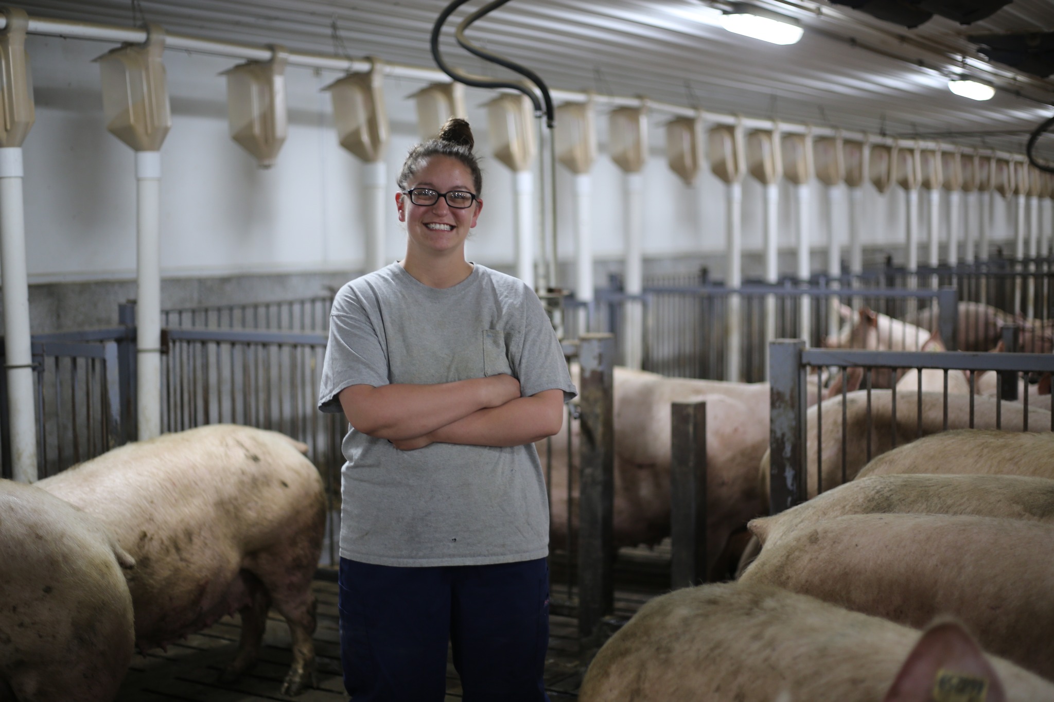 Smiling TLee with sows