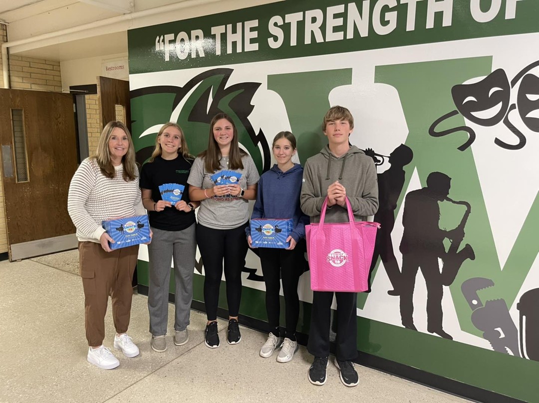 Students with Power Snack items