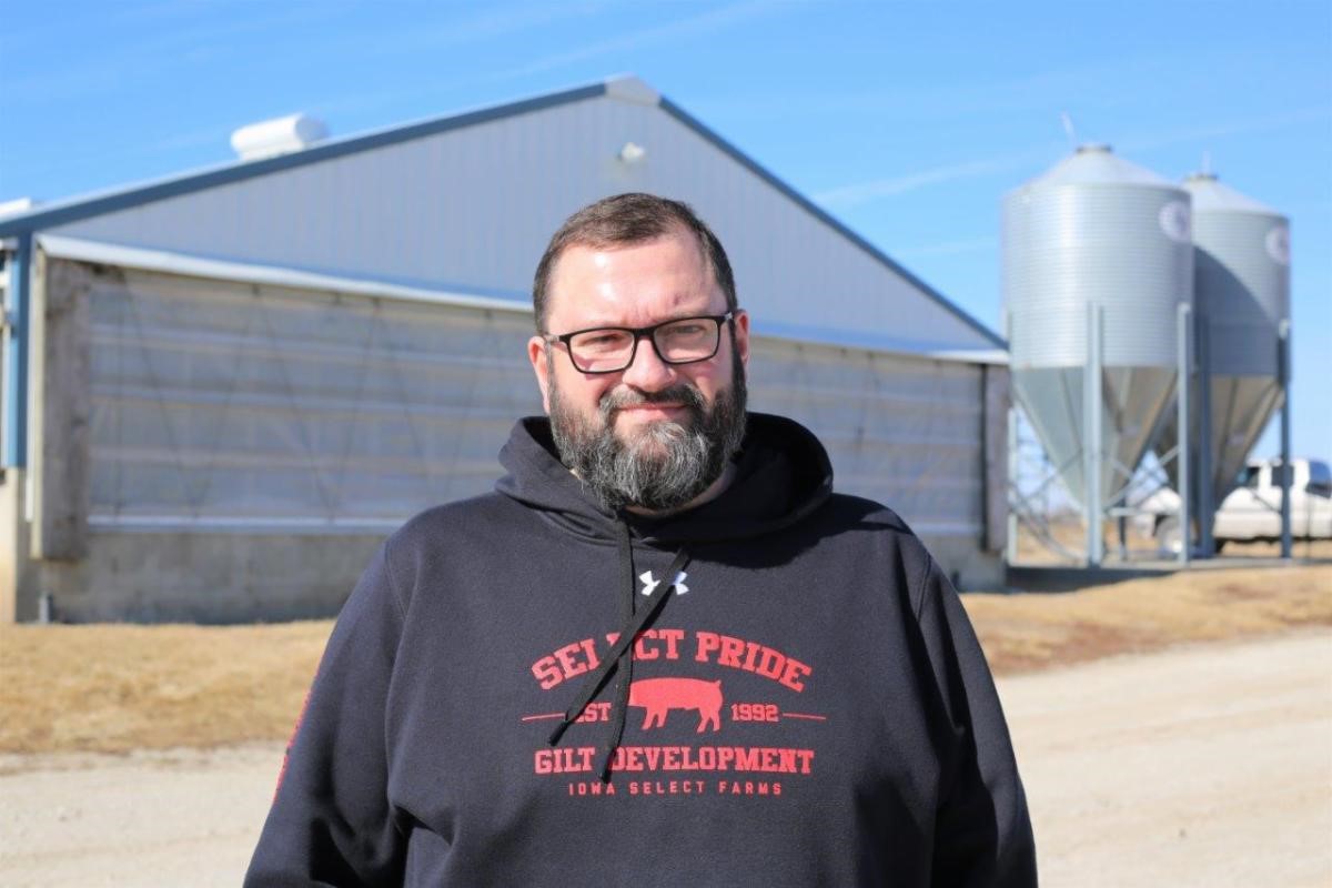 Danny outside an ISF barn