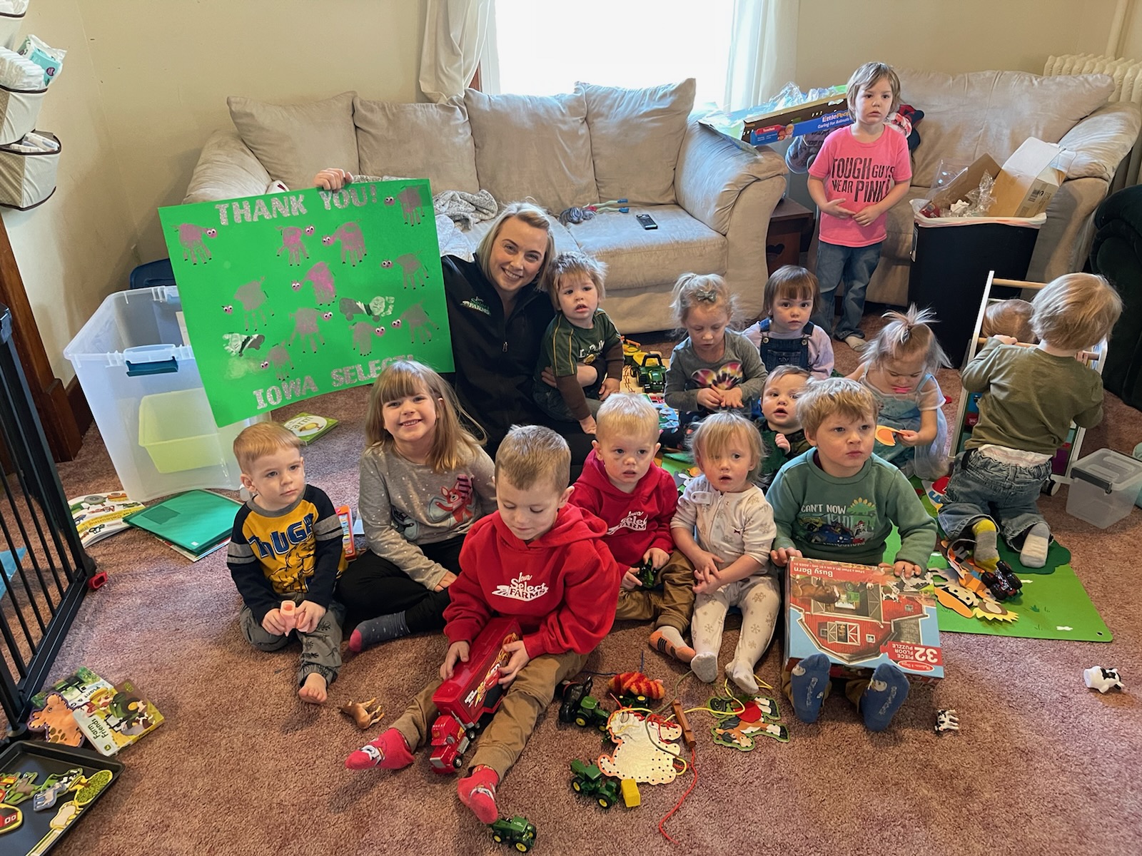 kids pose for group picture
