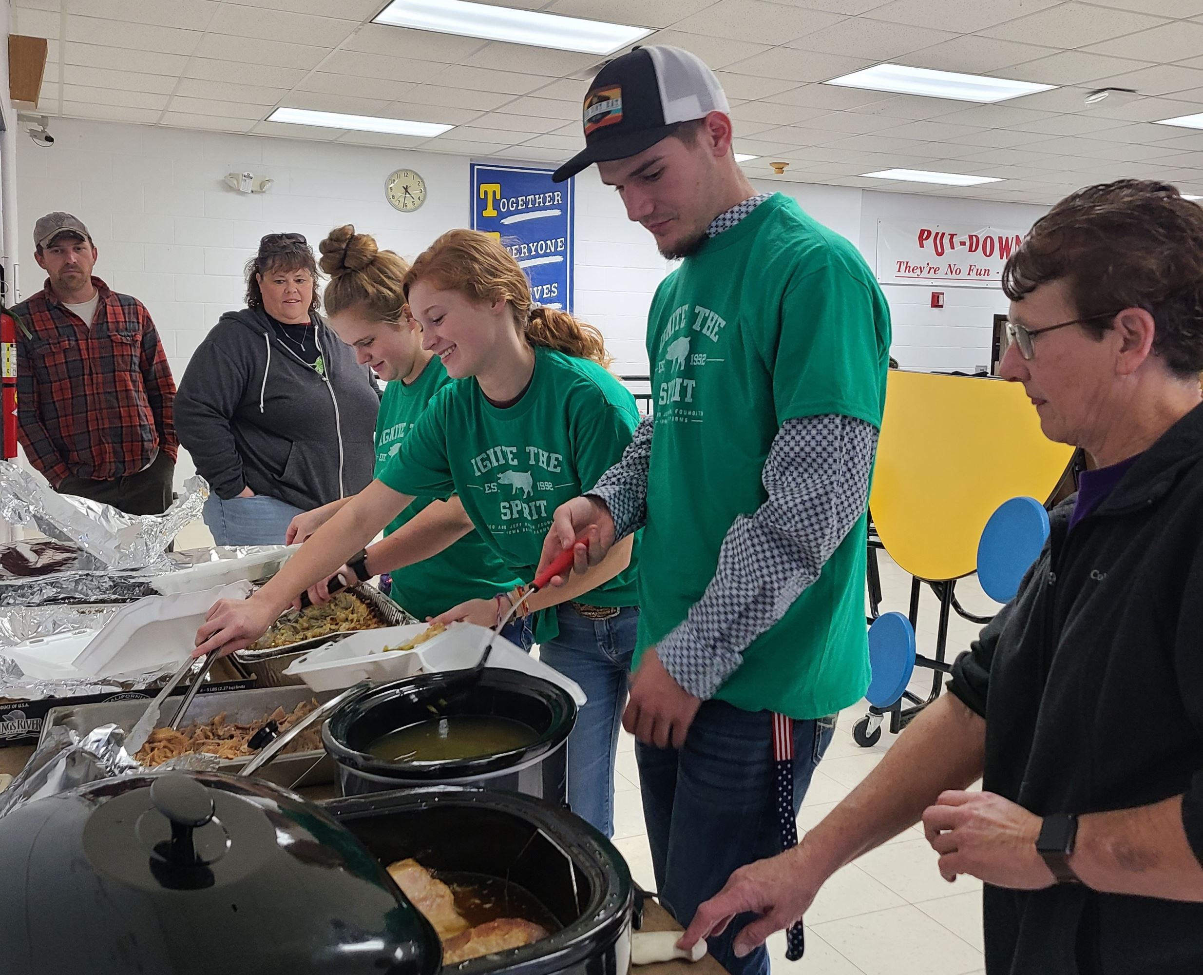 serving food