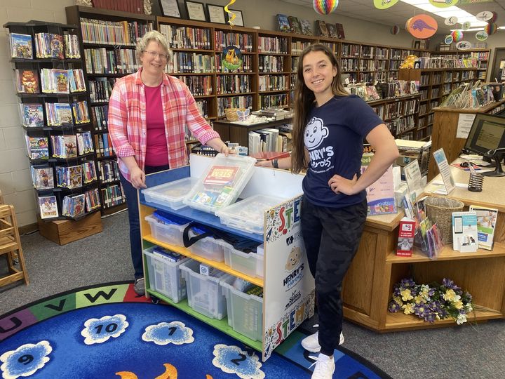 Kanawha Library with cart