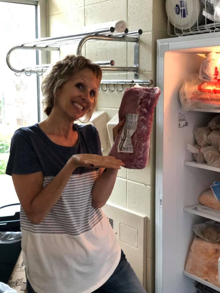 Janielle with pork