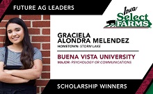 Congratulations to Graciela Alondra Melendez Reyes on your Iowa Select Farms Future Ag Leader Scholarship